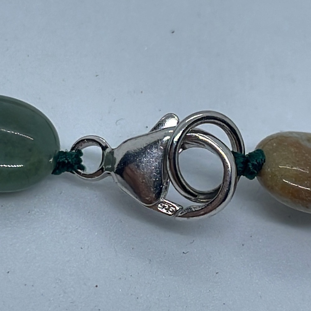 Agate Necklace 925 sterling silver clasp - Picture 4 of 4